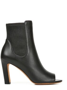 Black Open-Toe High-Heel Ankle Boot
